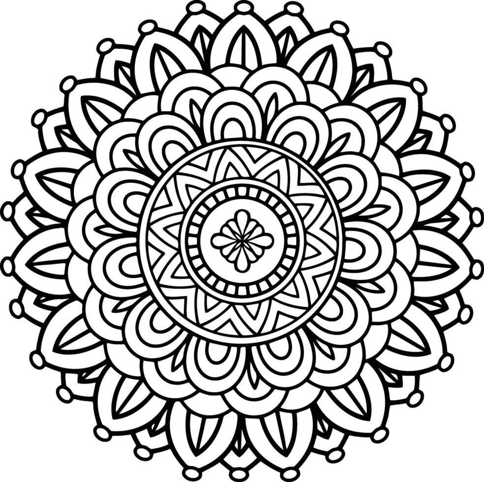 Intricate floral mandala expressing balance and tranquility a mindful pattern for coloring design vector