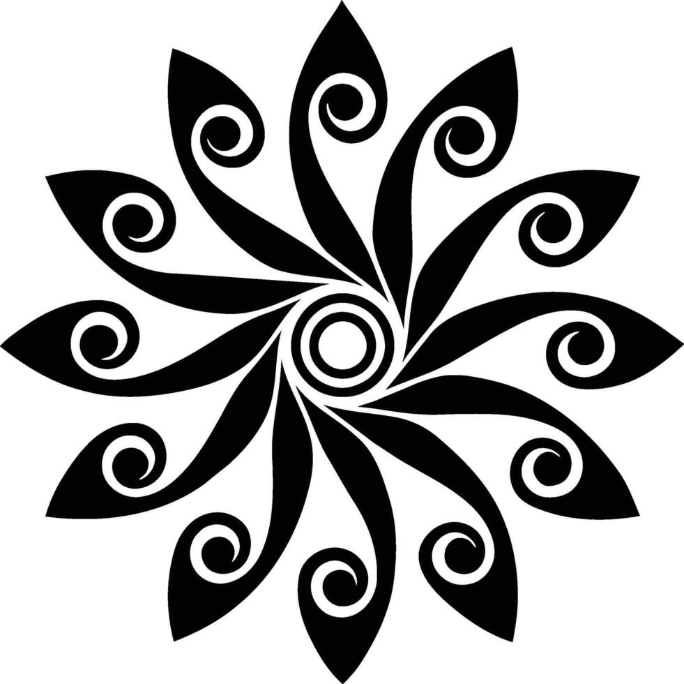 Abstract black and white floral pattern vintage vector