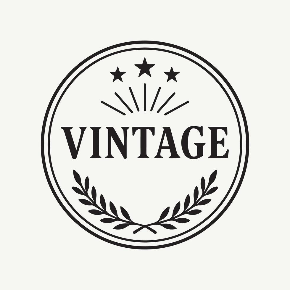 Elegant Vintage Inspired Logo Design with Star Accents and Laurel Wreath vector