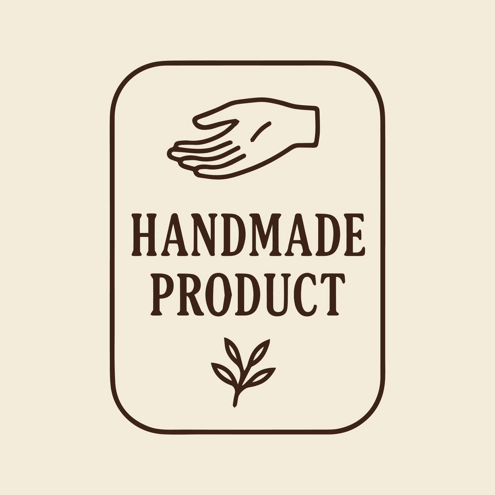 Authentic Handmade Product Emblem Celebrating Craftsmanship and Quality vector