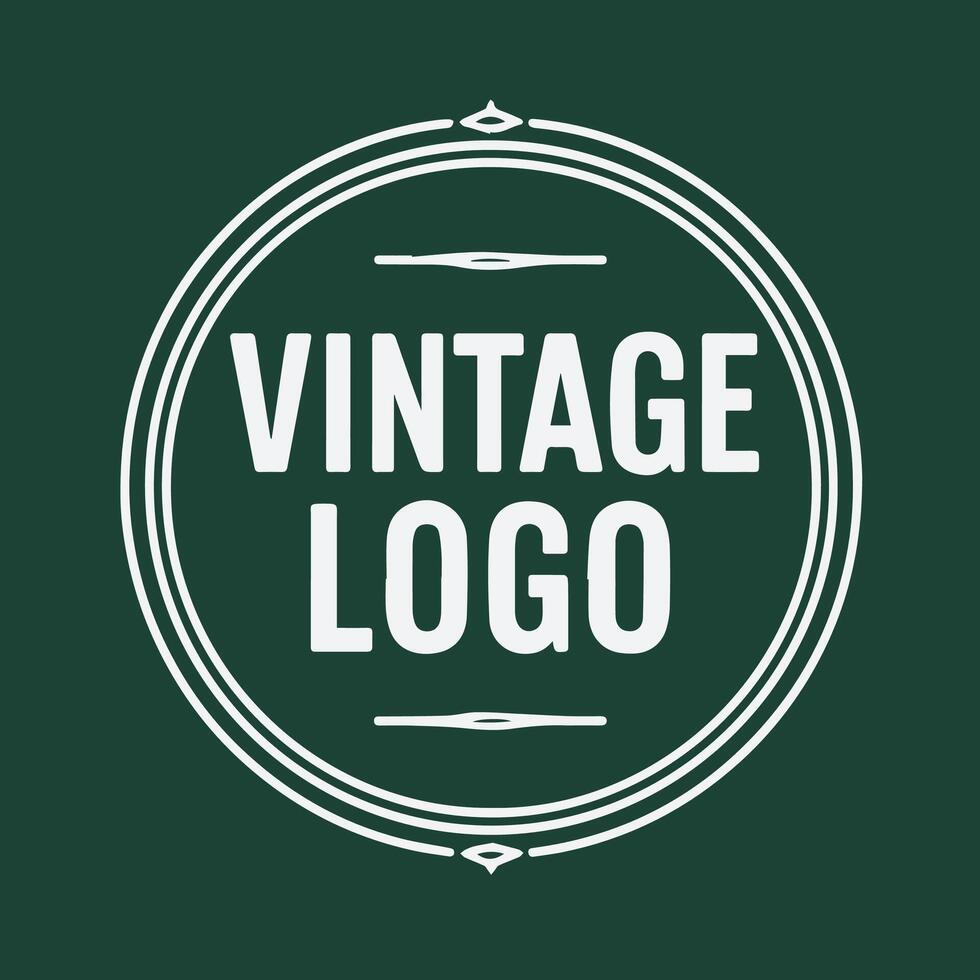 Timeless Vintage Logo Badge with Elegant Framing and Distinctive Green Aesthetic vector