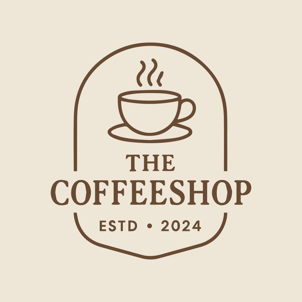Elegant Coffee Shop Logo Design with Steaming Cup and Established Year 2024 vector