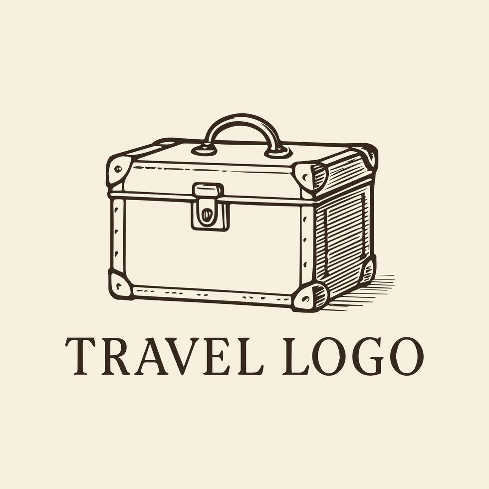 Vintage Travel Chest Logo Design For Adventure Seekers Ideas vector