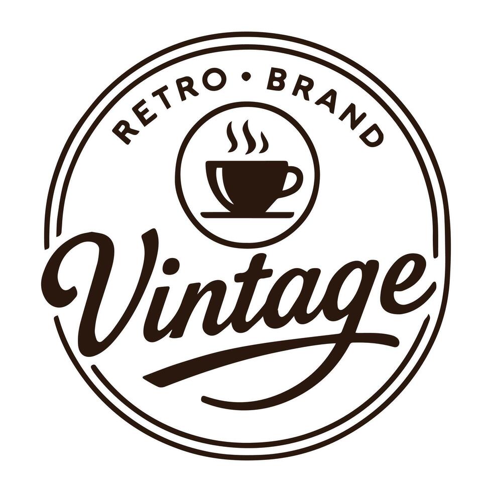 Classic Vintage Coffee Shop Emblem with Retro Branding and Hot Beverage Symbol vector