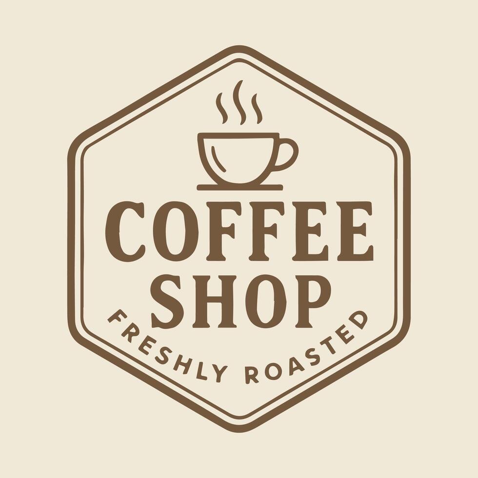 Vintage Coffee Shop Logo Design Featuring Freshly Roasted Beans Delight vector