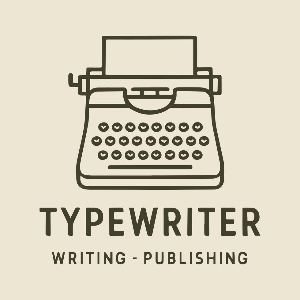 Classic Typewriter Line Art Icon for Creative Writing and Publishing Theme Design vector