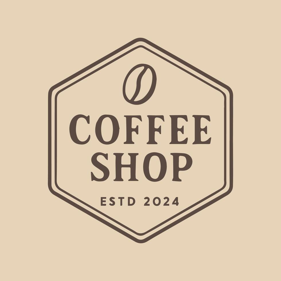 Charming Coffee Shop Logo with Modern Geometric Design Element vector