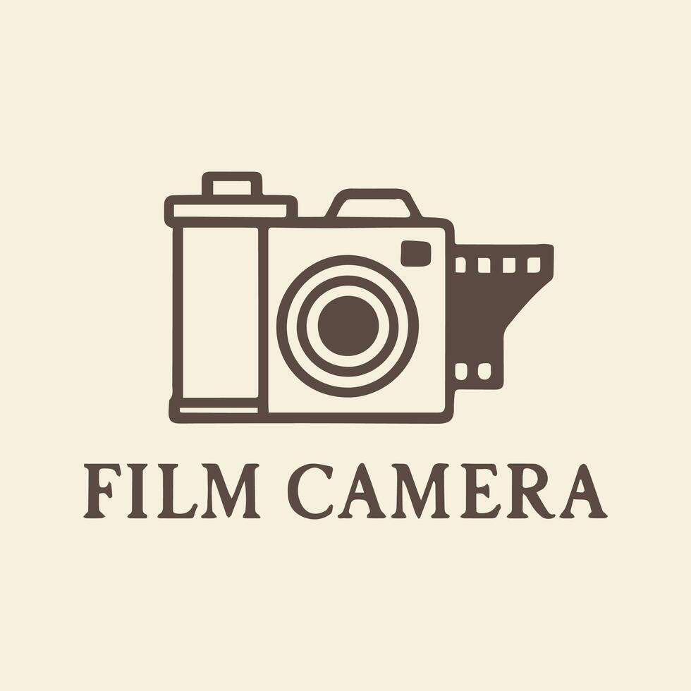 Capture Moments Iconic Film Camera Emblem for Photography Enthusiasts vector