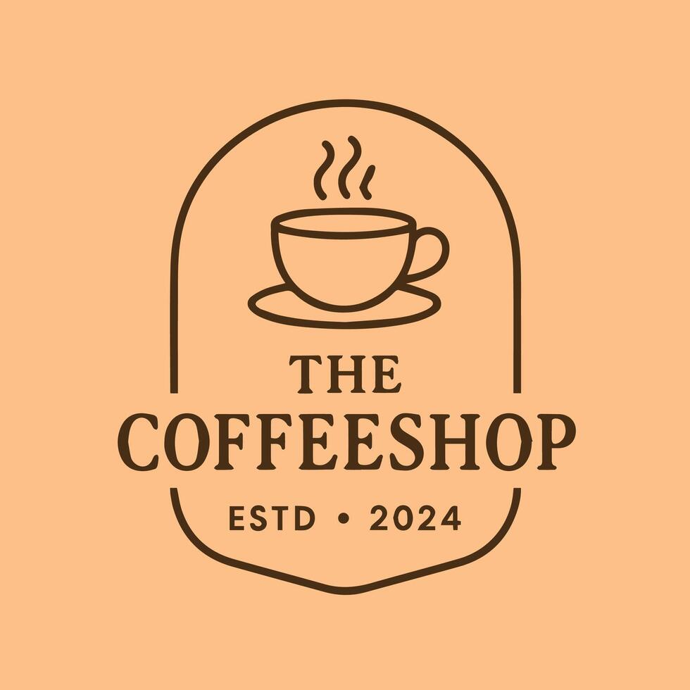 The Coffeeshop Estd 2024 Classic Warm Beverage Cafe Logo Design vector