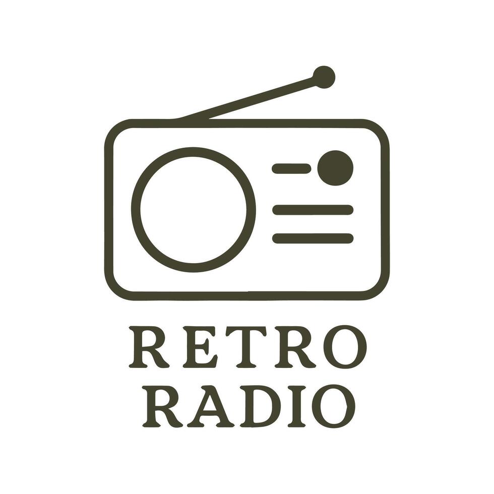 A simple yet elegant retro radio icon capturing the essence of vintage broadcasting vector