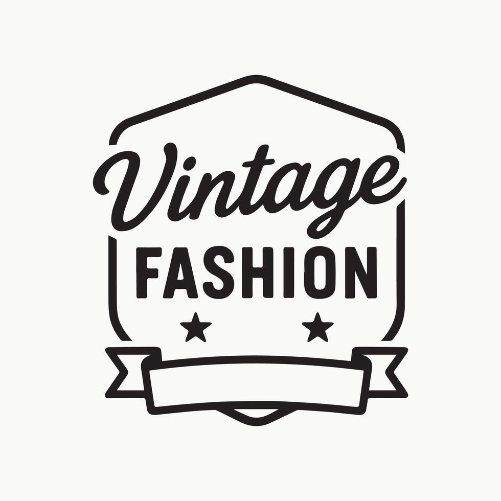 Chic Vintage Fashion Emblem Design Statement Graphic Art vector