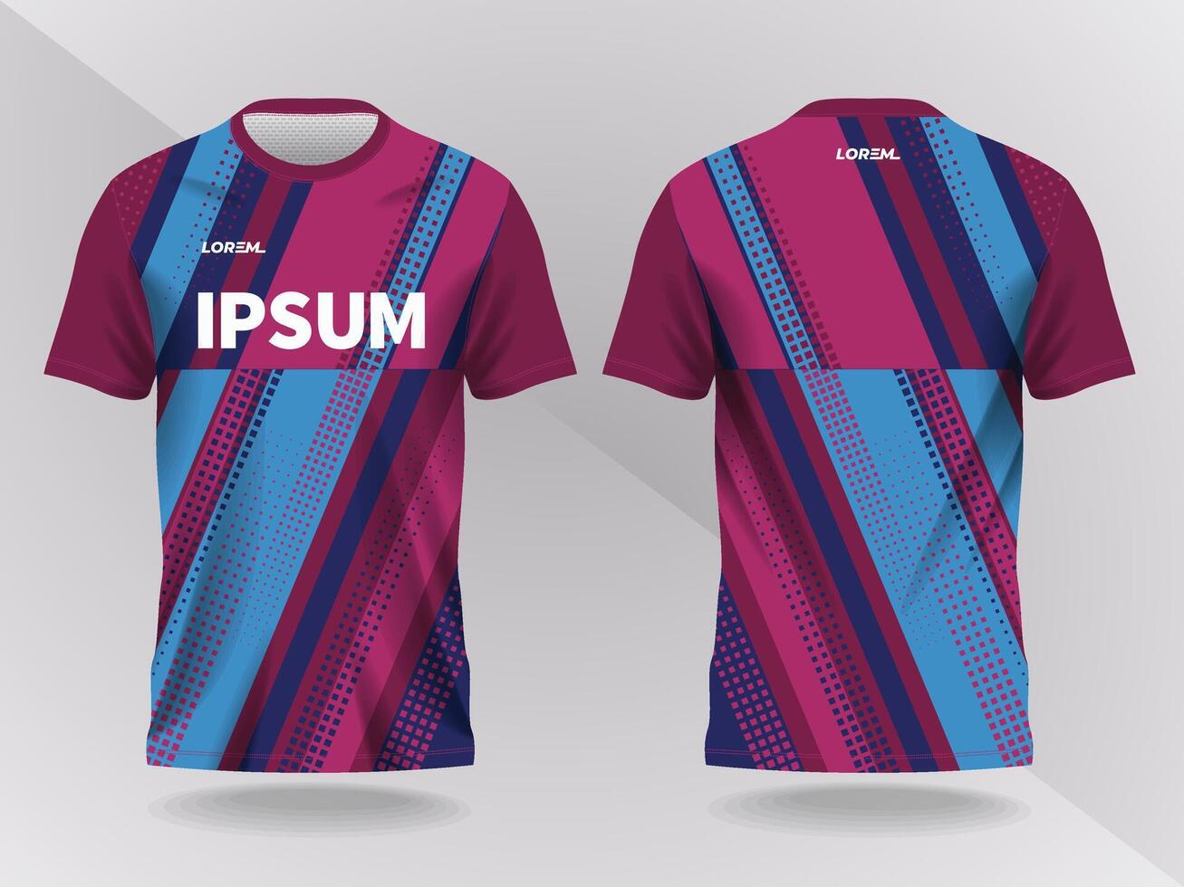Colorful striped sports jersey design vector