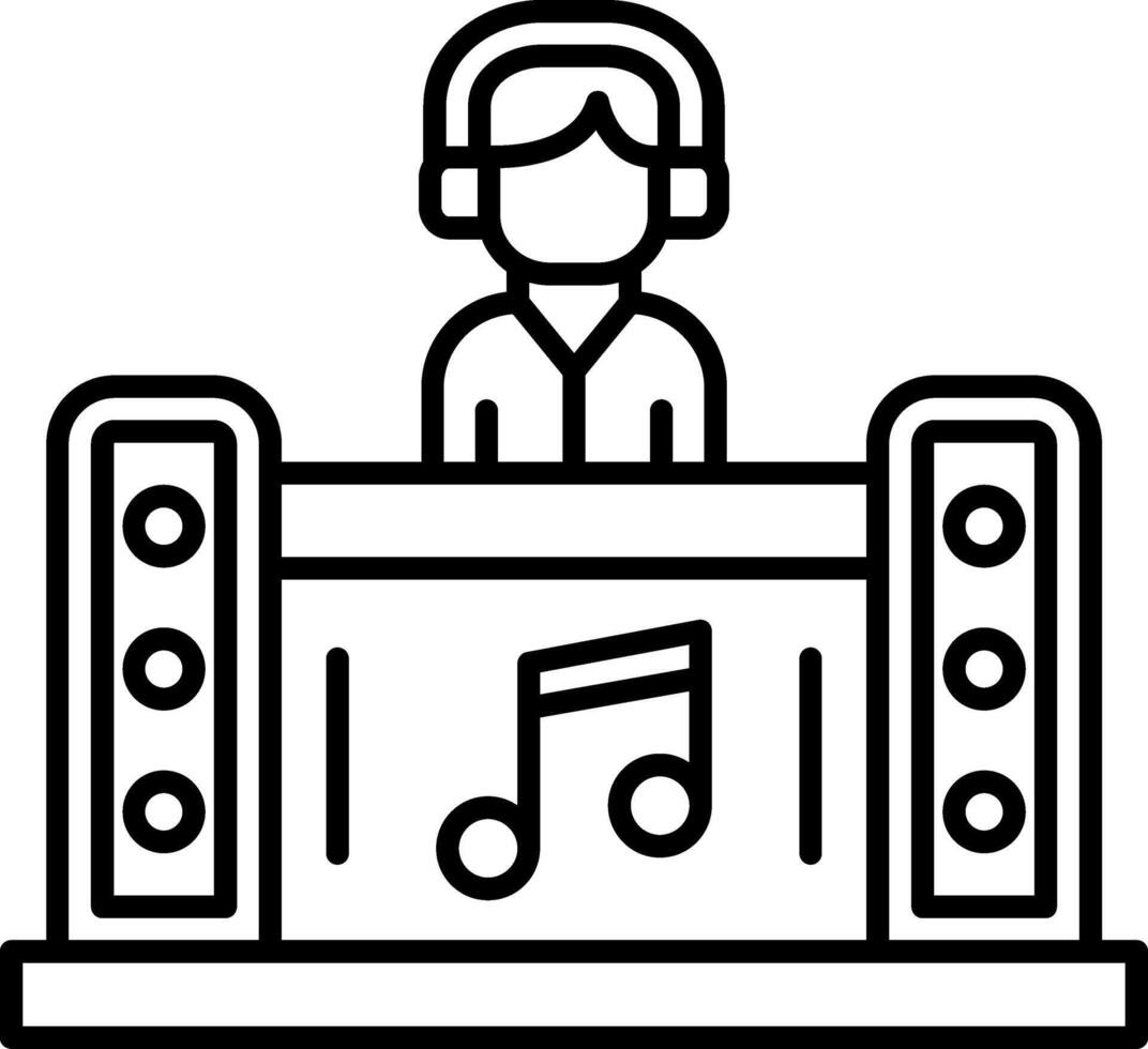 Dj Booth Music Setup Soundstage Turntable Party vector