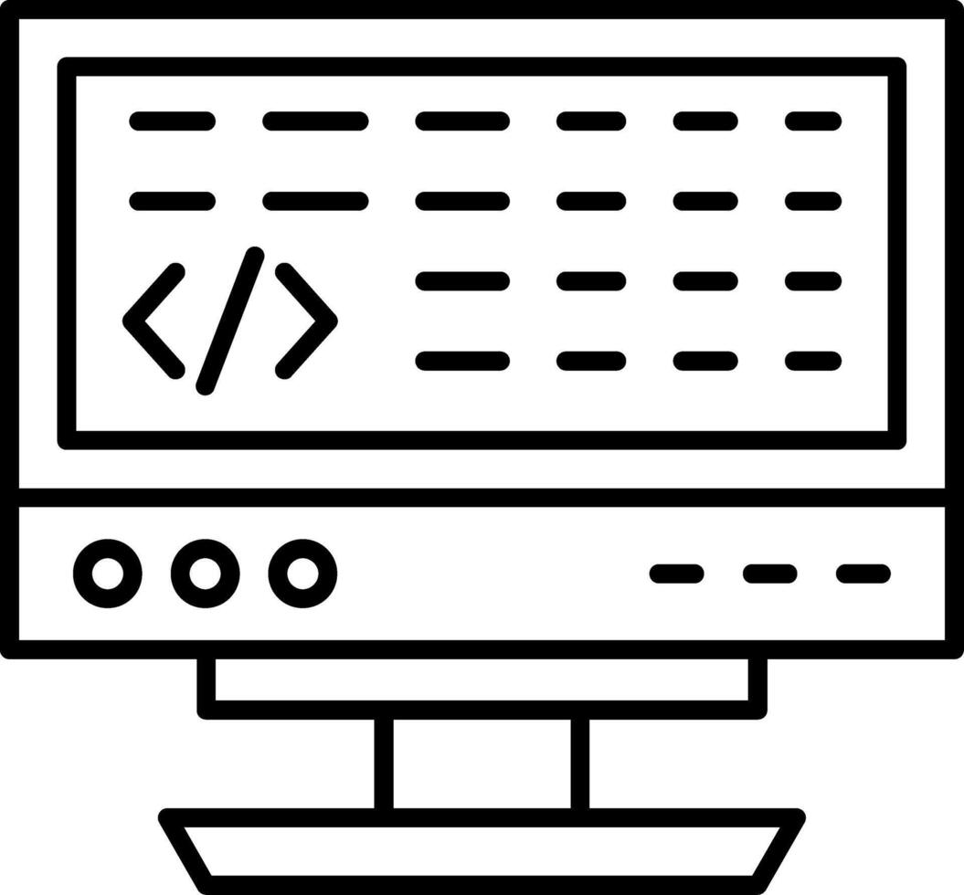 un computadora monitor con un programación símbolo en eso vector