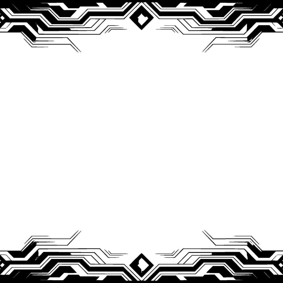 Futuristic Abstract Border Frame, Geometric Tech on White vector