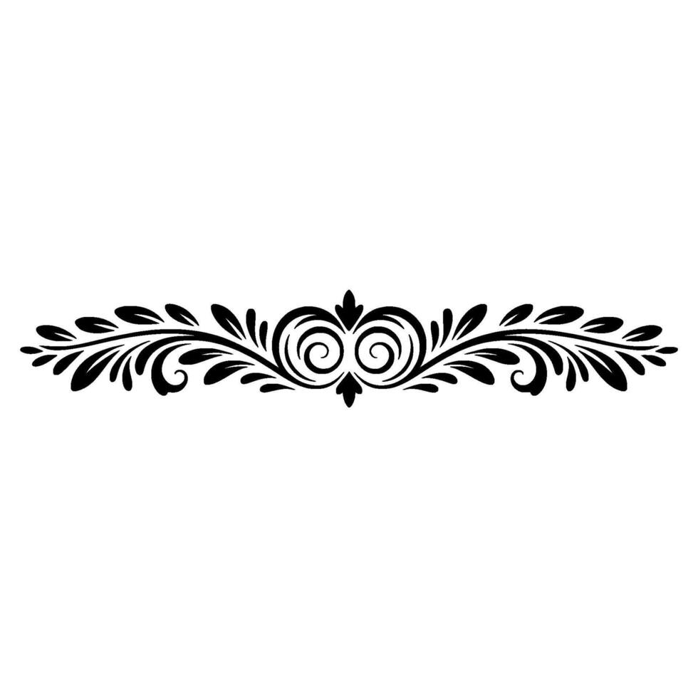 Elegant Black Floral Border Flourish, Swirls, and Leaves vector
