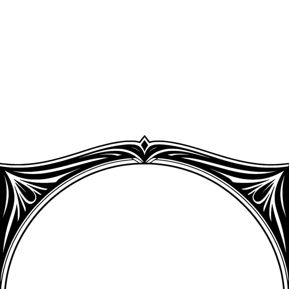 Elegant Art Deco Arch Border on White, Decorative vector