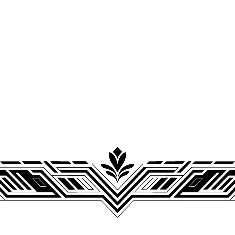 Modern Geometric Border Ornament in Black and White, Elegant vector