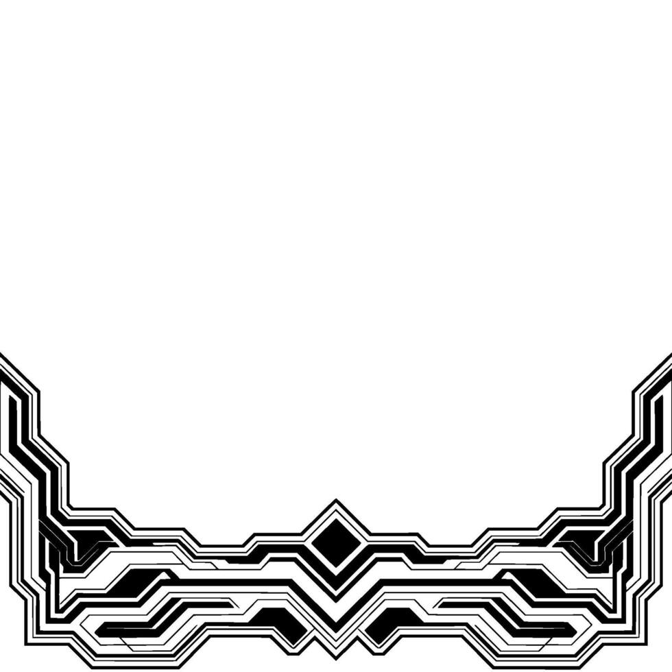 Futuristic Tech Border Geometric Black White vector