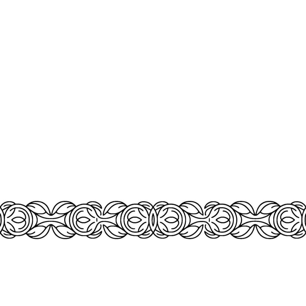 Minimalist Decorative Border Element, Black and White Floral Pattern vector