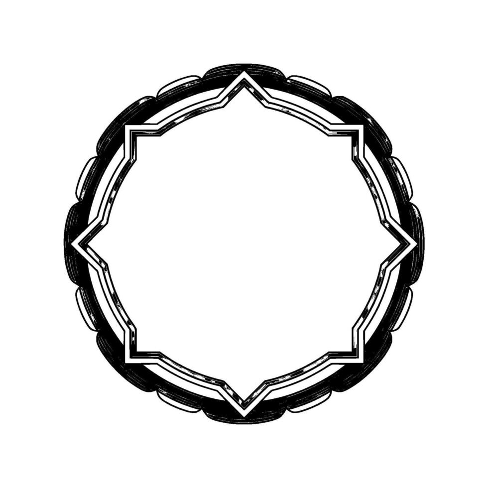Geometric Border Frame, Circular, Abstract, Modern, vector