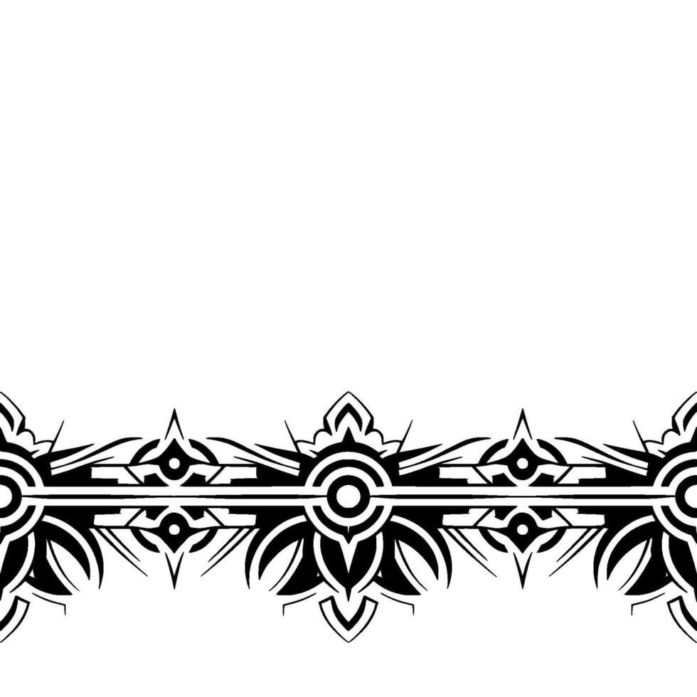 Intricate Black White Ornamental Border for Seamless Patterning vector