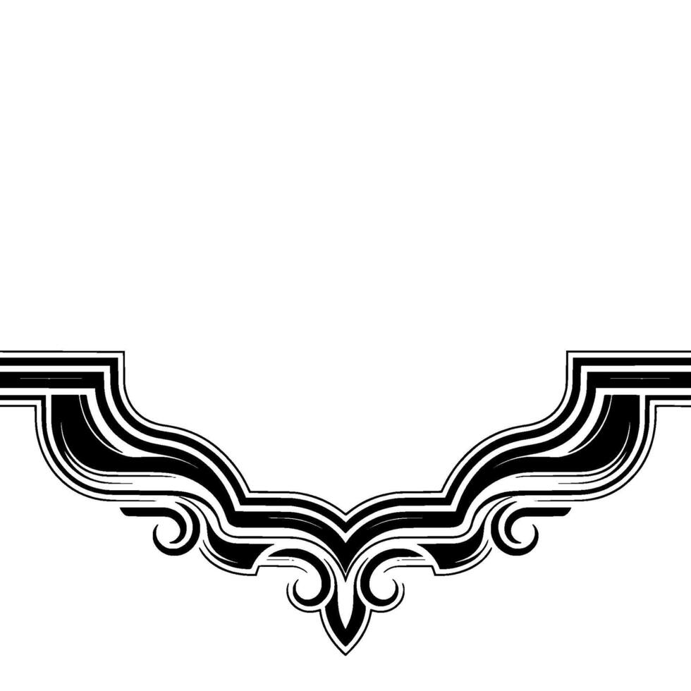 Elegant Black and White Decorative Border Element - Flourish vector