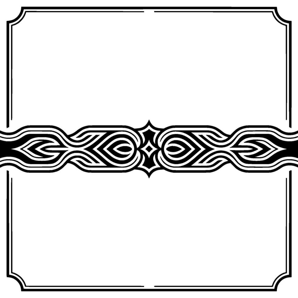 Elegant Black White Border, Decorative Element, Text Space vector