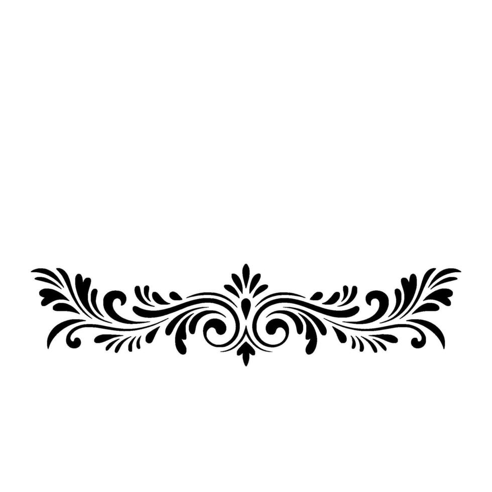 Black Flourish Ornament on White Elegant Decorative vector