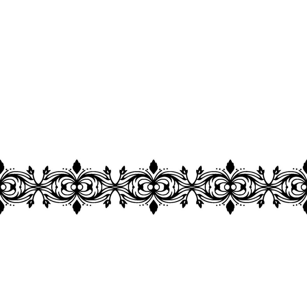 Elegant Black Floral Border on Gradient Background - Flourish vector