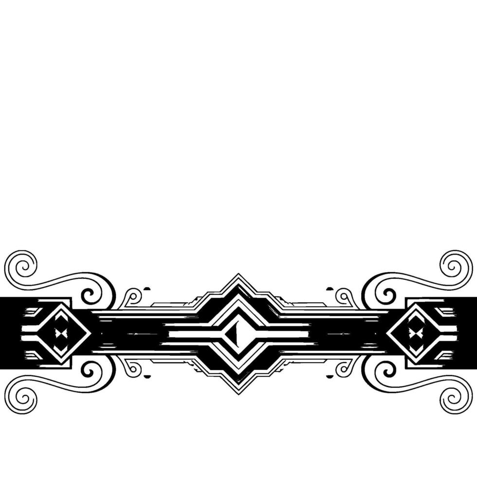 Art Deco Ornament Elegant Black and Silver on White Background vector