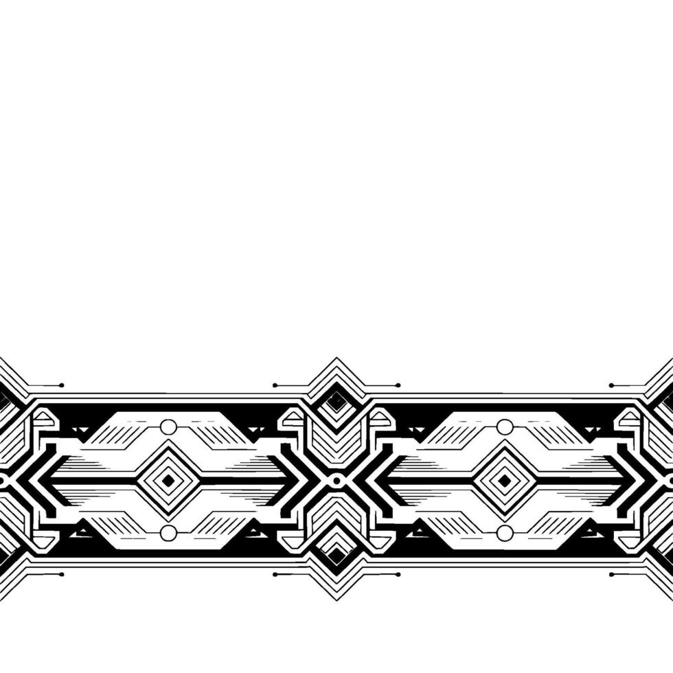 Geometric Border Abstract Black and White vector