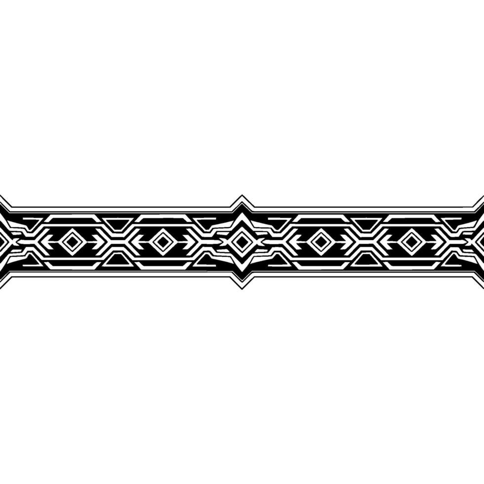 Geometric Black White Decorative Border on White Background vector