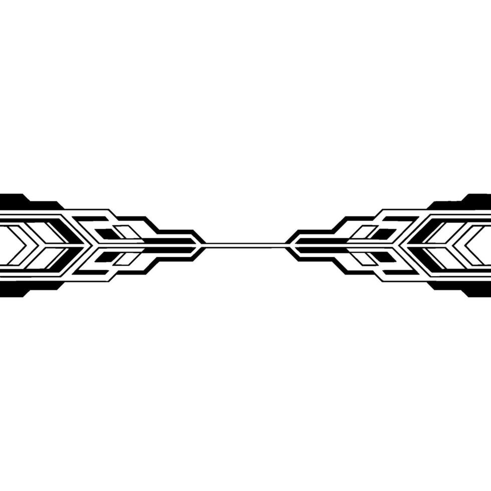Futuristic Tech Border Geometric Black Lines on White vector