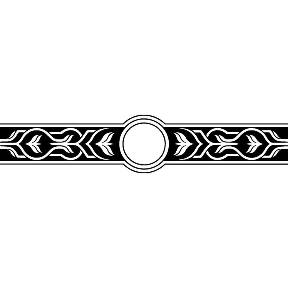 Minimalist Black and White Ornamental Border - Ornament vector