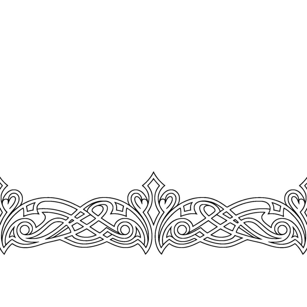 Intricate Celtic Knot Border, Black and White, Illustration vector