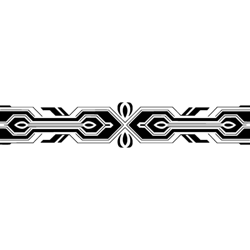 Geometric Border Modern Black White Ornament vector