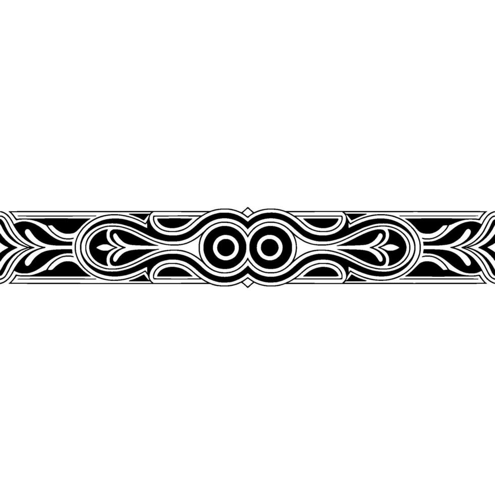 Ornamental Black and White Border, Floral Pattern, Illustration vector