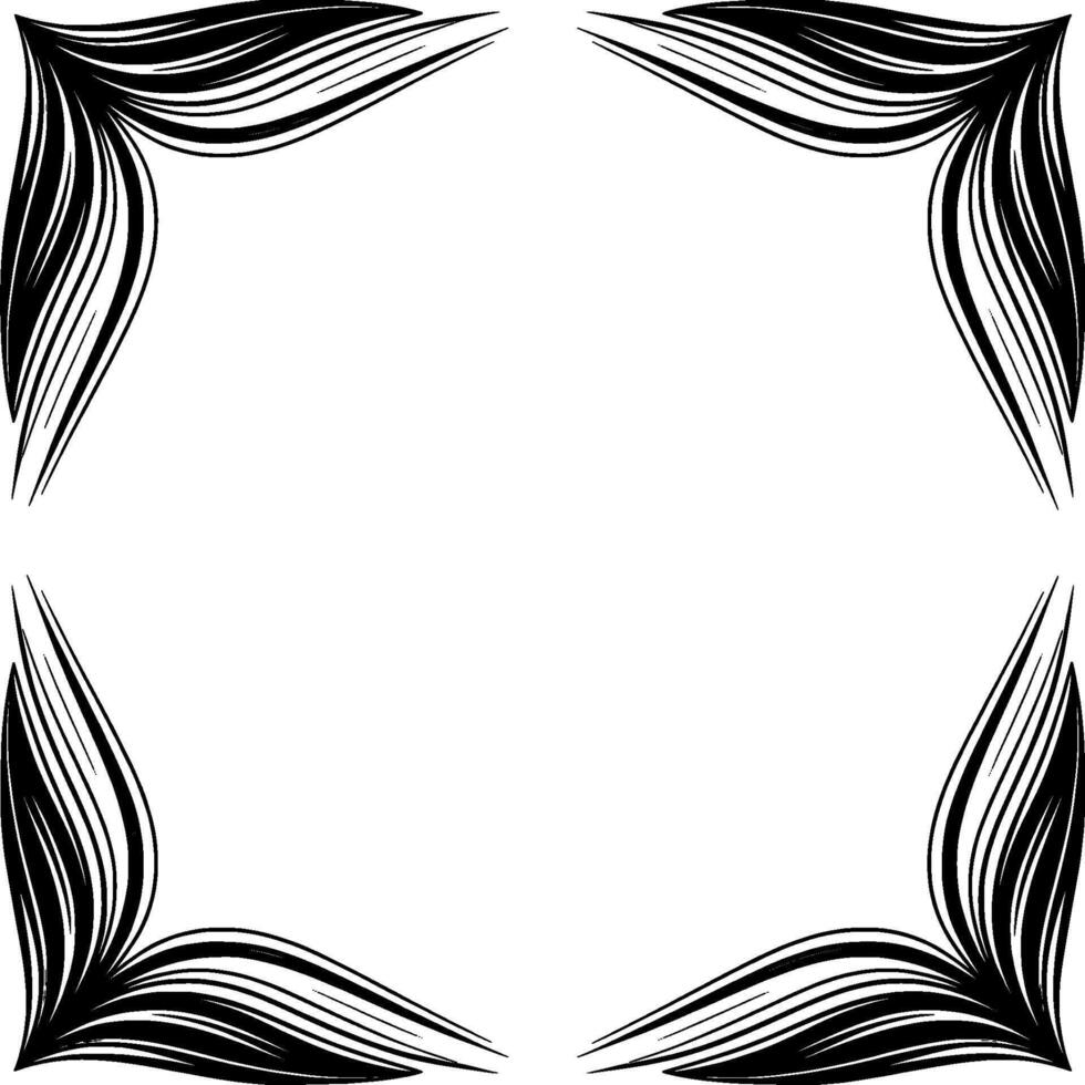 Elegant Black and White Corner Frame Minimalist vector