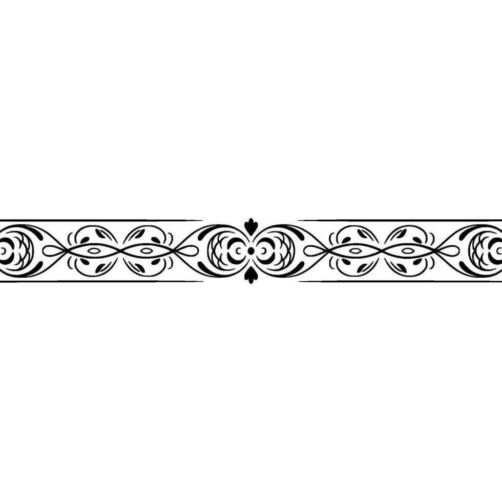 Elegant Black Ornamental Border, , Isolated on Gradient White vector