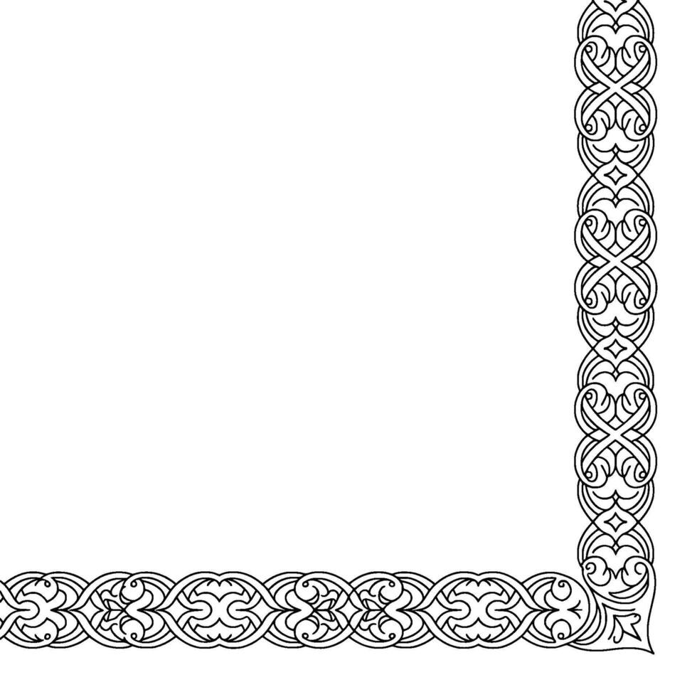 Ornamental Corner Border Black and White Celtic vector