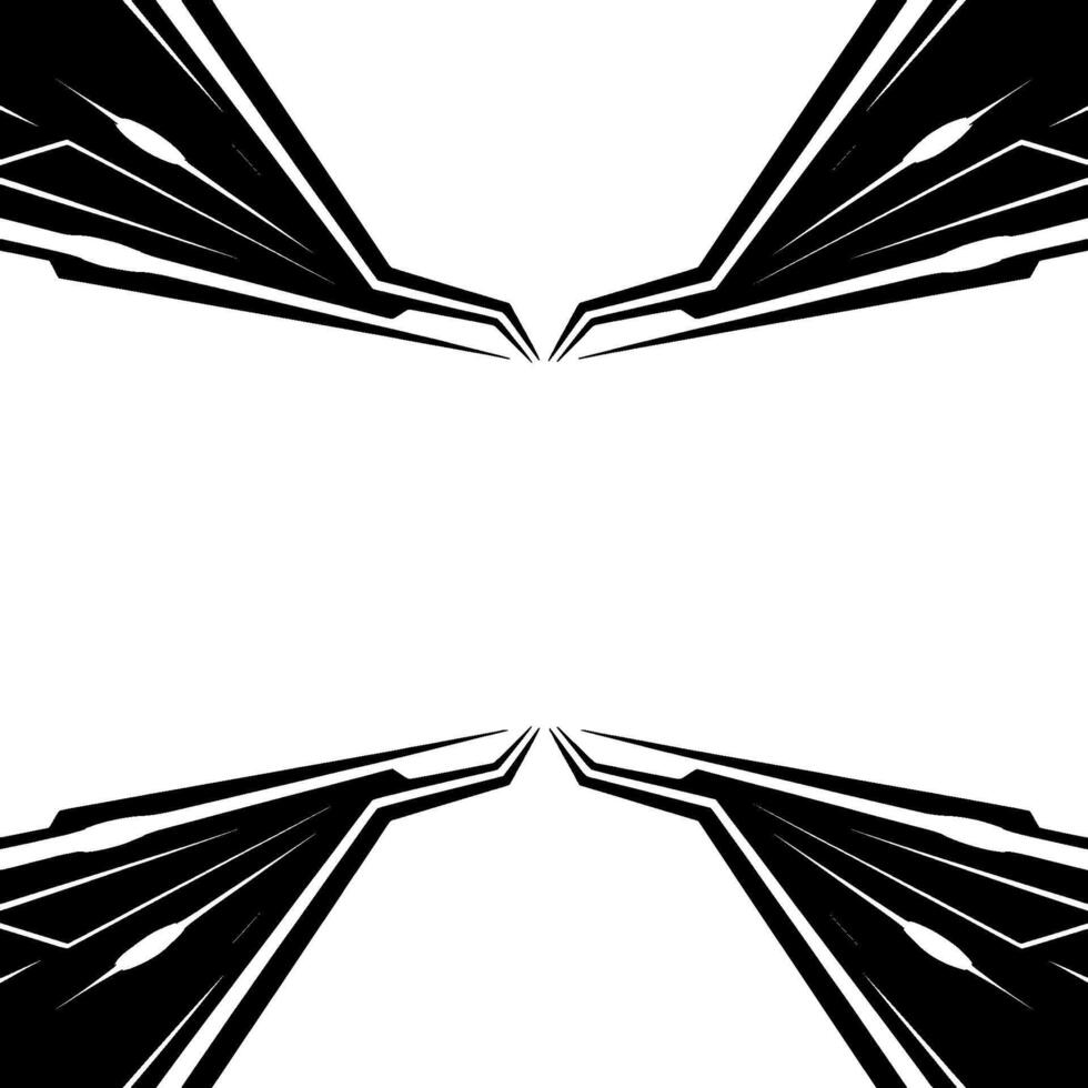 Abstract Futuristic Black Geometric Elements on Gray Background vector