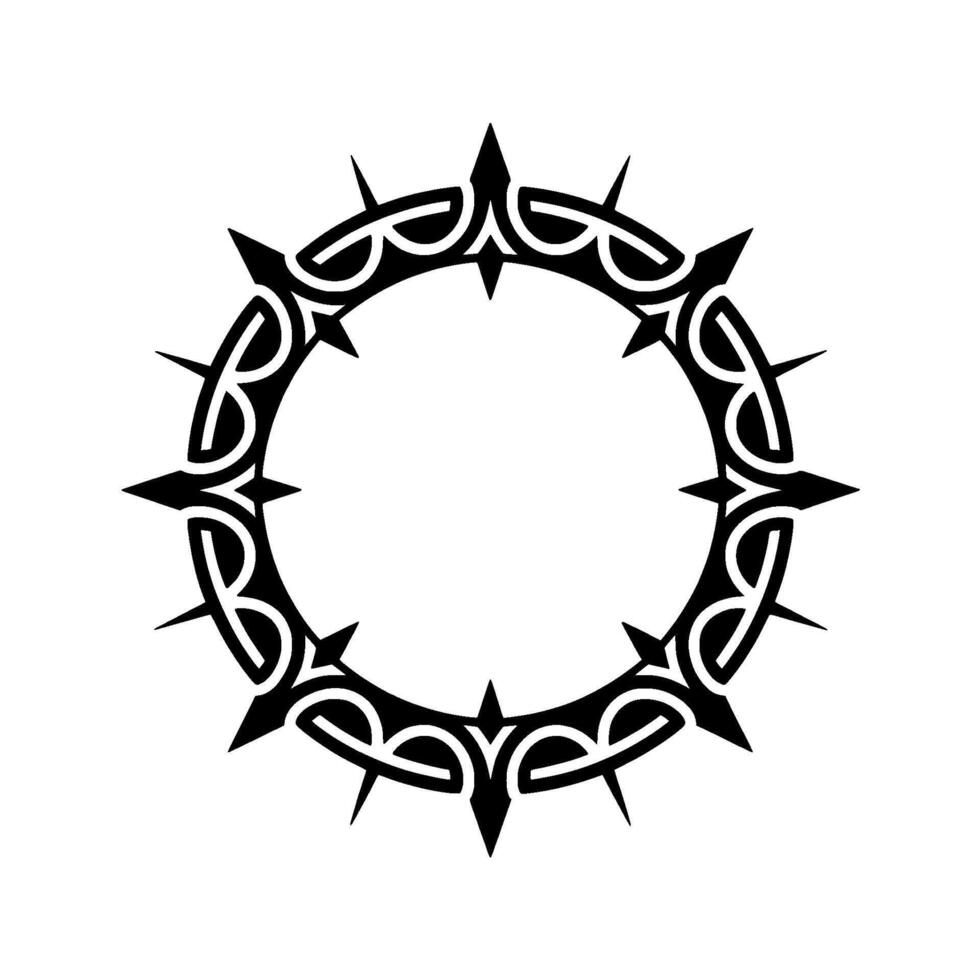 Black White Crown of Thorns vector