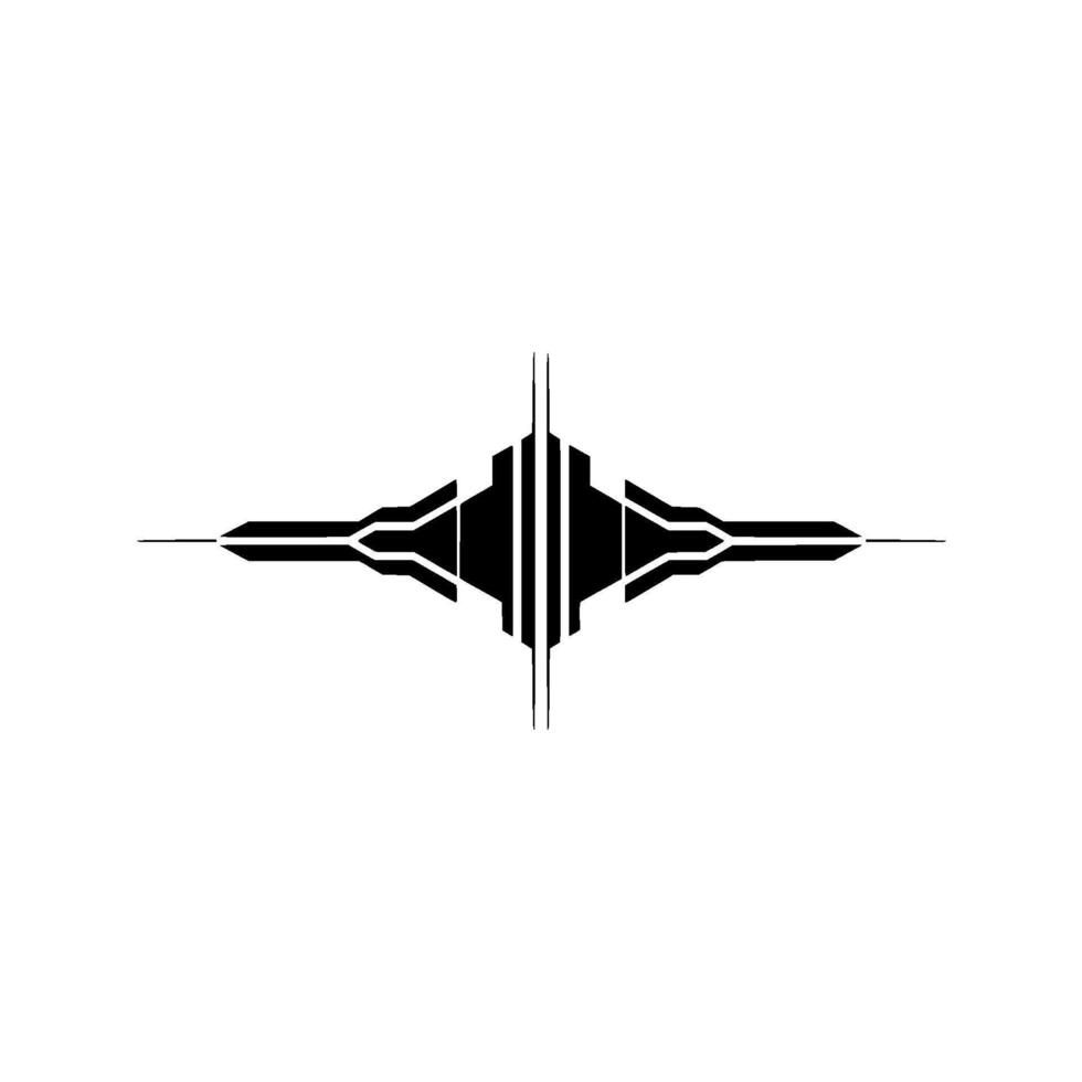 Minimalist Tech Black Geometric on White, Abstract Futuristic vector