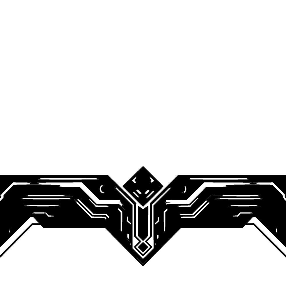 Tech Deco Border, Futuristic Abstract, Minimalist, Gradient Silver and Black vector