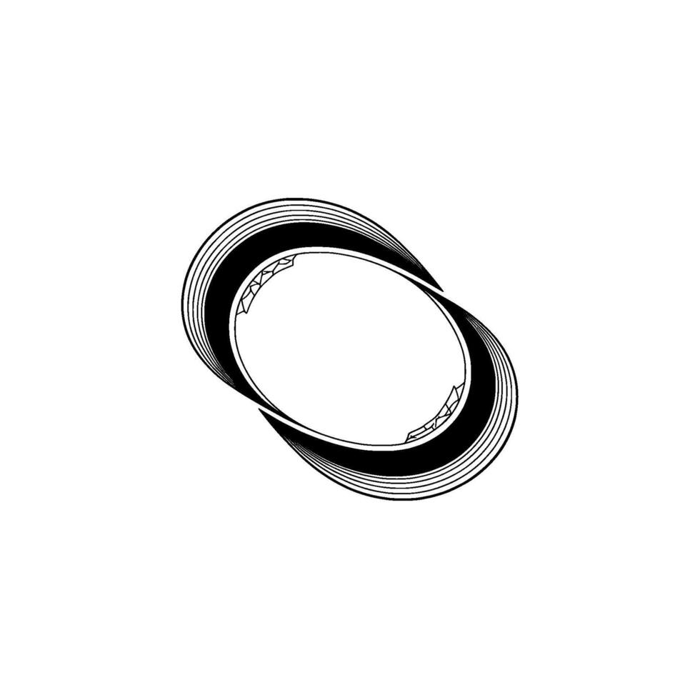 Abstract Black and White Ellipse, Minimalist Modern Style vector
