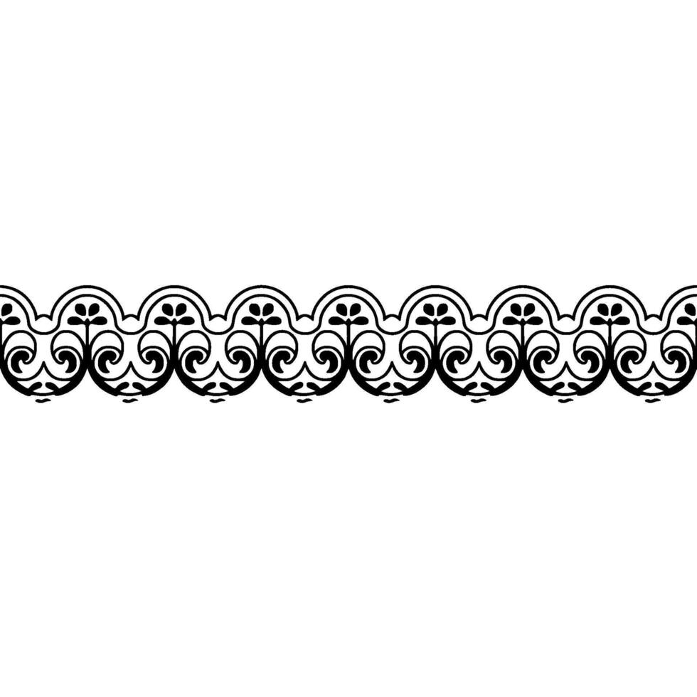Decorative Black and White Scroll Border Elegant Floral vector