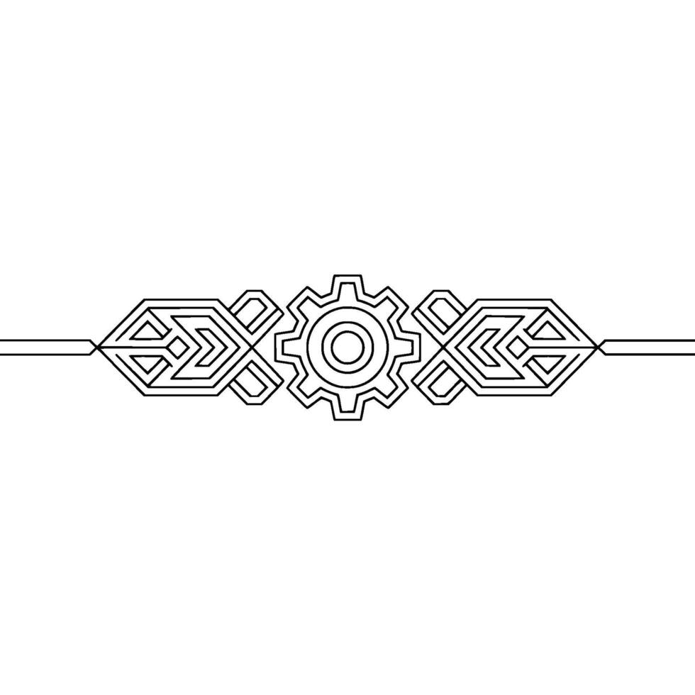Minimalist Gear and Abstract Geometric Line Art vector