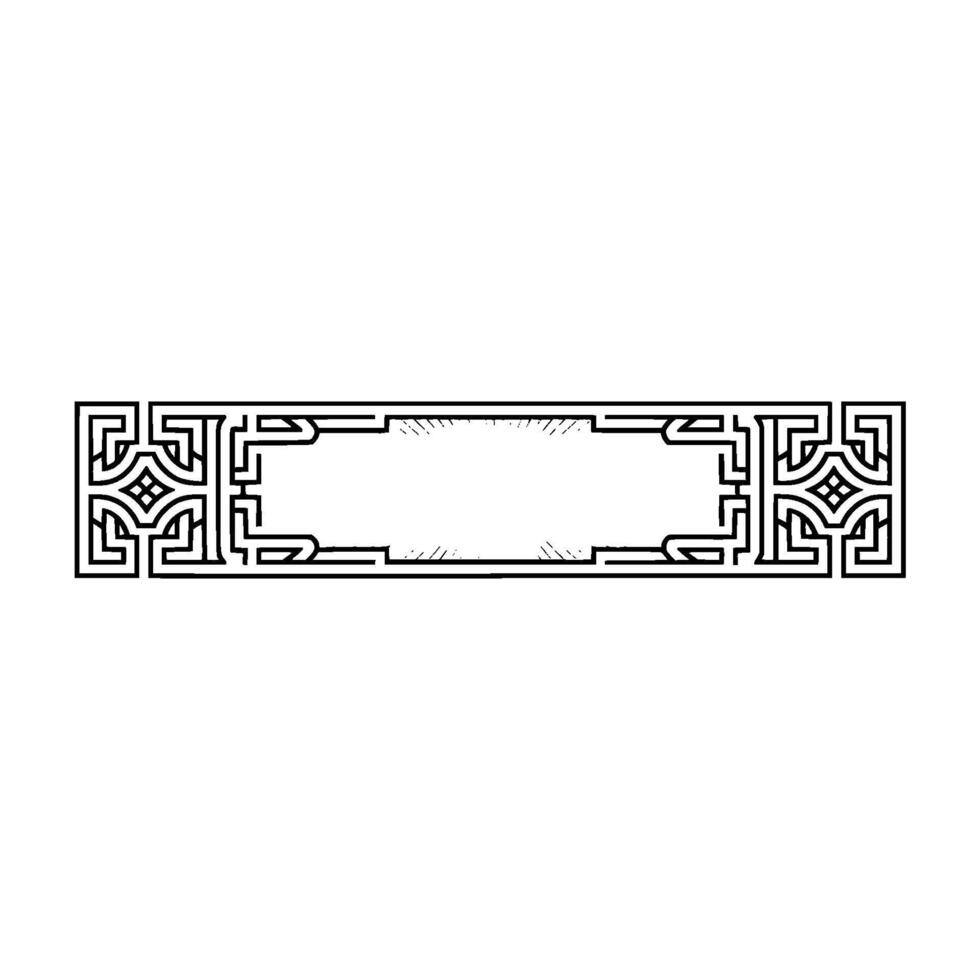 Art Deco Style Geometric Banner, Black and White Illustration, Elegant vector