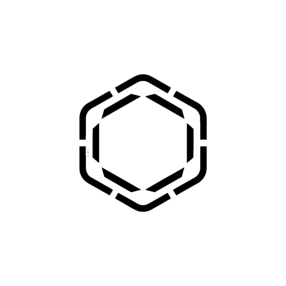 Modern Hexagon Geometric in Grayscale vector